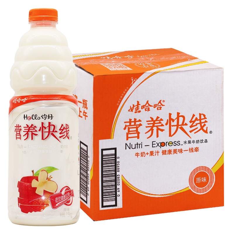 娃哈哈营养快线原味大瓶装1.5kg*6瓶家庭聚会聚餐酸酸甜甜早餐奶