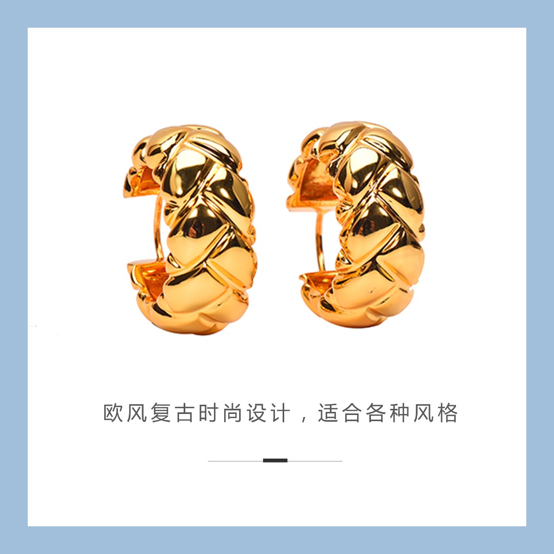 925银耳饰 MEIWUYUE欧美复古时尚法式素款气质高级感个性耳环