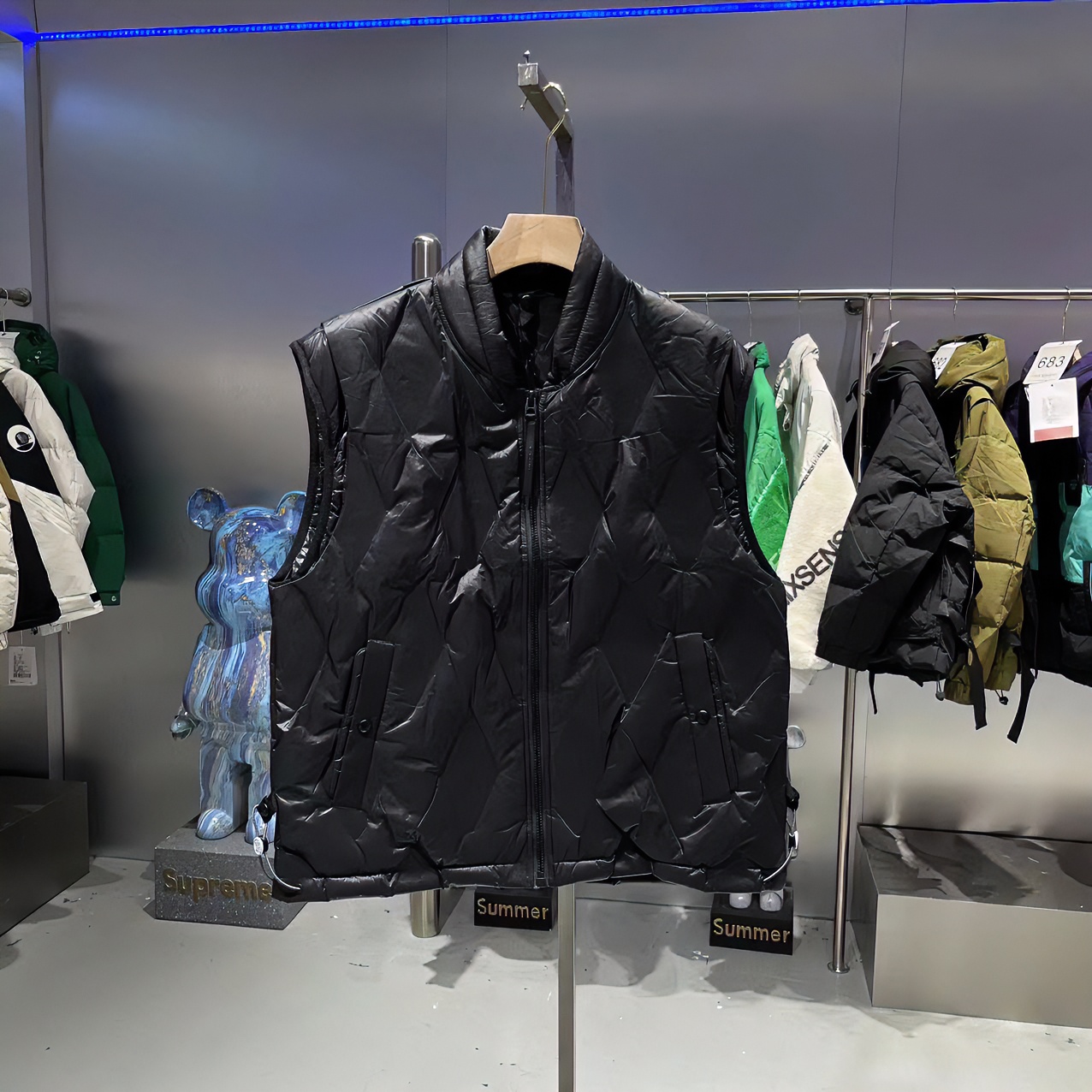 冬季男女可穿羽服马甲定制设计防风袖简约百搭气质外套洋气5055