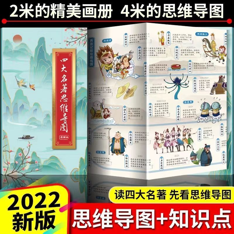 四大名著思维导图画册小学生古诗词思维导图画册漫画版正版书籍