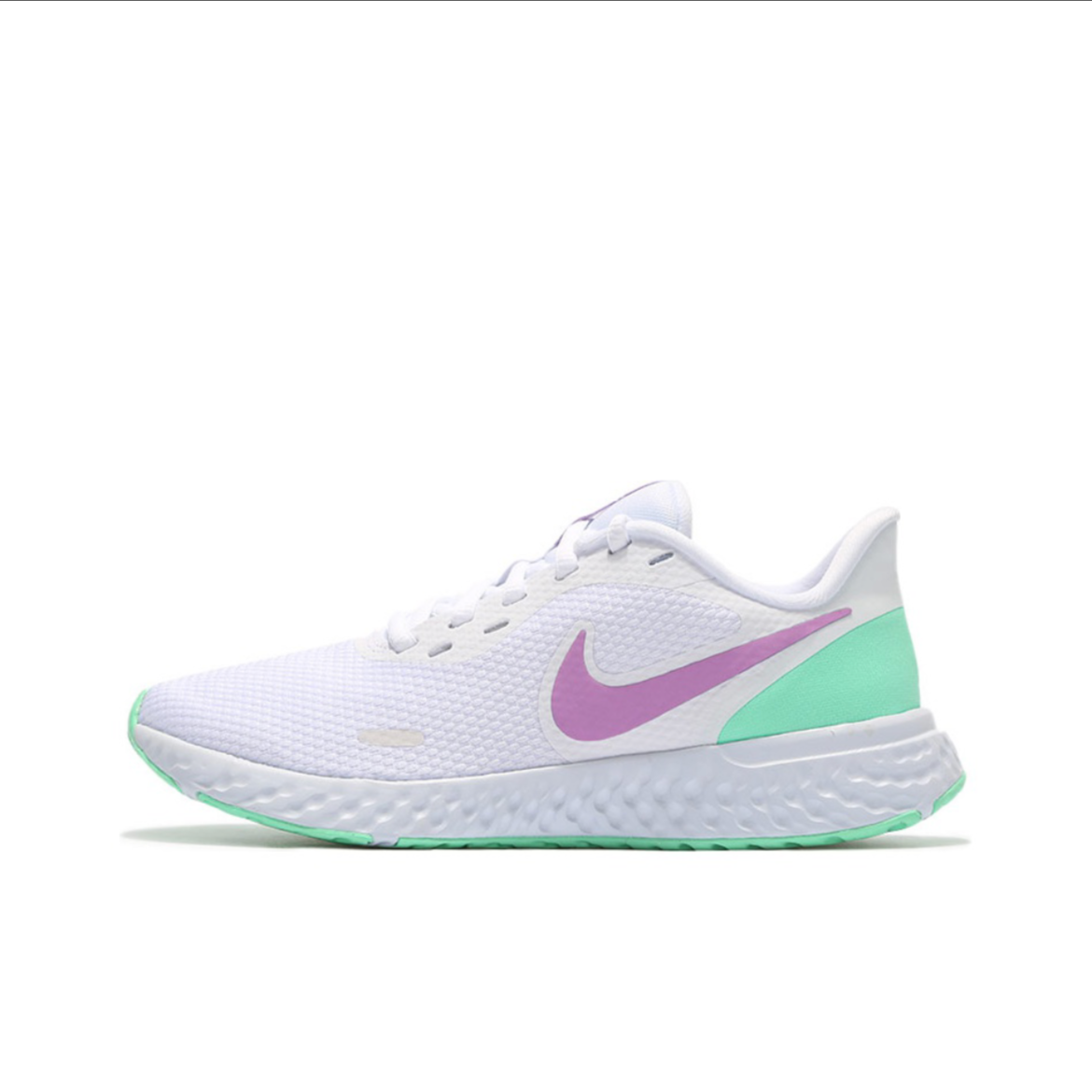 Nike/耐克 REVOLUTION 5 低帮 跑步鞋 女款 白青紫 BQ3207-111