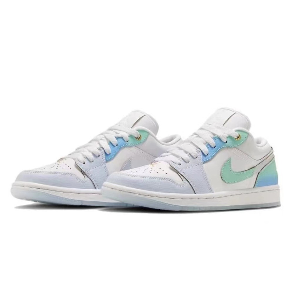 【西单JD专属】 Air Jordan防滑低帮复古篮球鞋 女款白蓝FN8899131