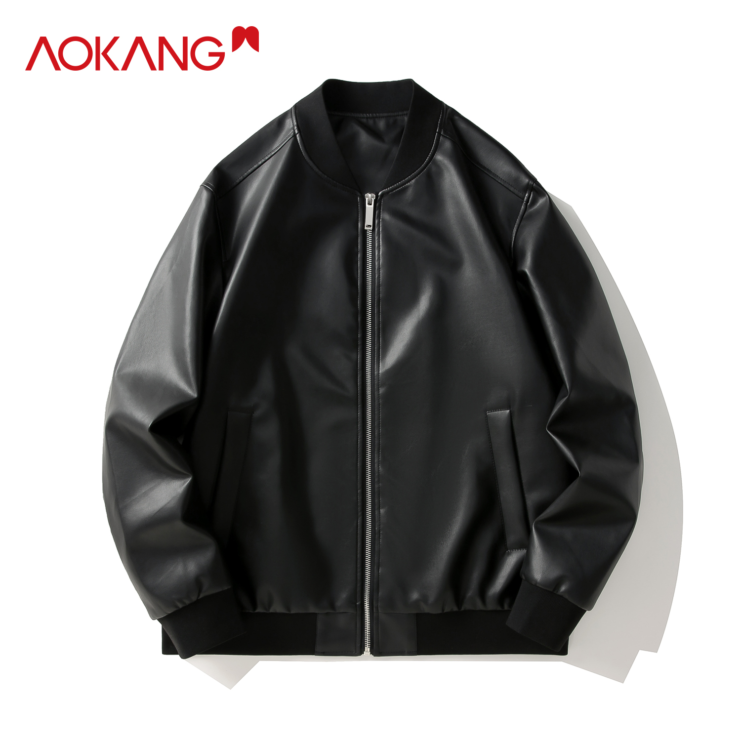 奥康休闲棒球领皮衣夹克外套AK278022【sss】