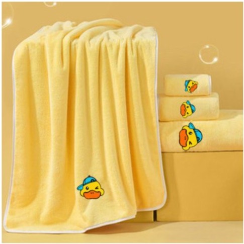 婴儿浴巾新初生幼儿超软宝宝比全纯棉用品吸水洗澡儿童浴巾小黄鸭