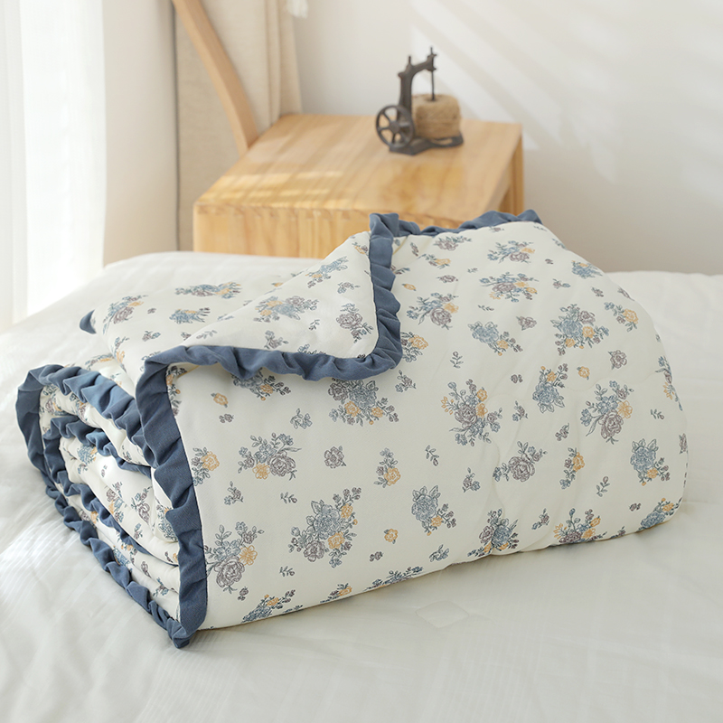 【京かわ会社】森氧棉有氧双层纱春秋被 可机洗纯棉被子 小彩花