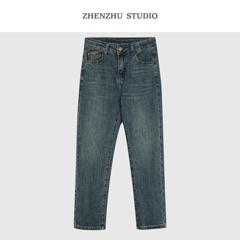 【珍珠定制】H1 韩系蓝~休闲牛仔裤 G24011 时尚休闲显瘦百搭神裤
