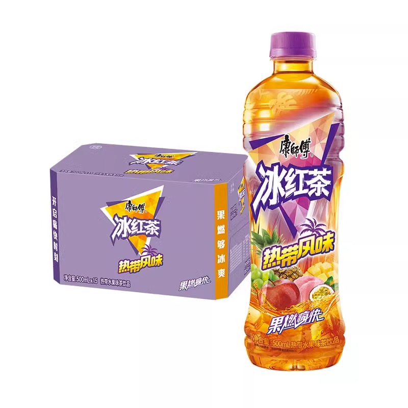 康师傅冰红茶热带风味饮品500mL*15瓶整箱夏季饮料装宅家囤货包邮