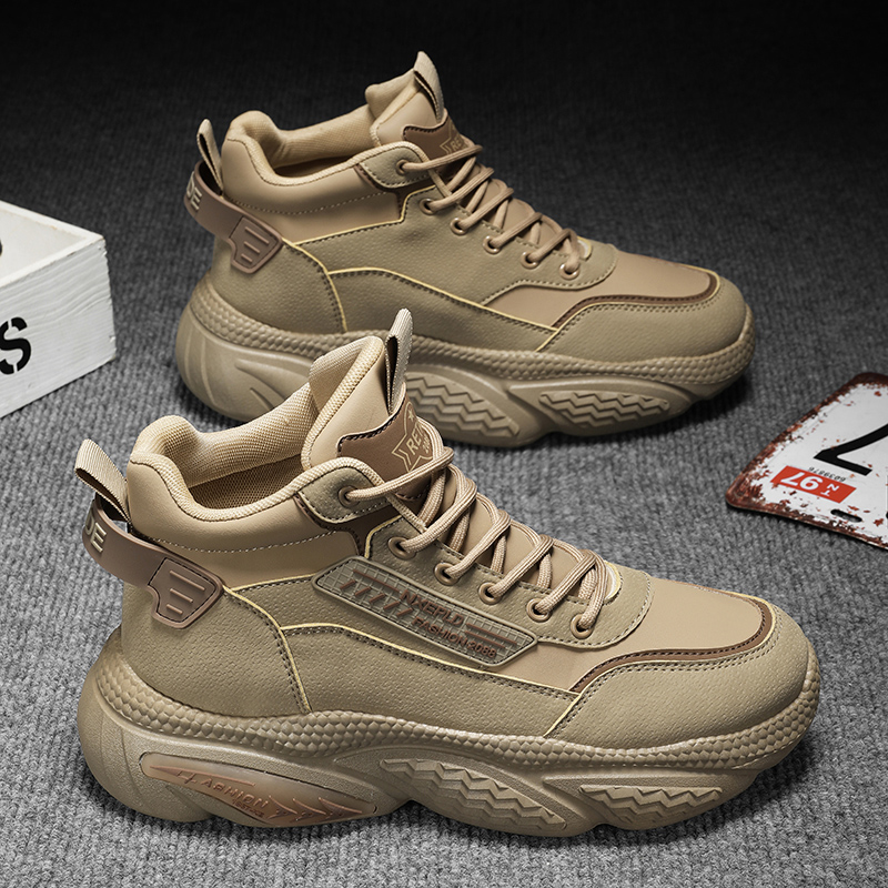 回力瑞男鞋工装鞋秋冬季板鞋高帮百搭透气厚底马丁靴轻便工作鞋子