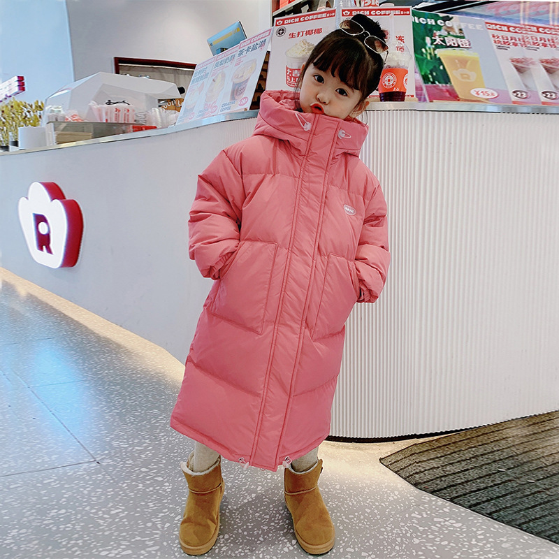 女童棉衣冬装2023新款儿童女孩中长款过膝棉服女大童冬季加厚棉袄