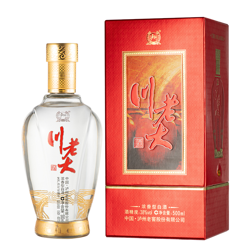 LUZHOU/泸州15-16年泸州老窖川老大38度浓香白酒38度500ml*12瓶