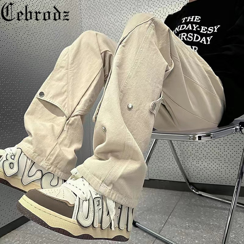 Cebrodz工装休闲男裤夏季高街vibe直筒阔腿长裤潮牌痞帅男士裤子