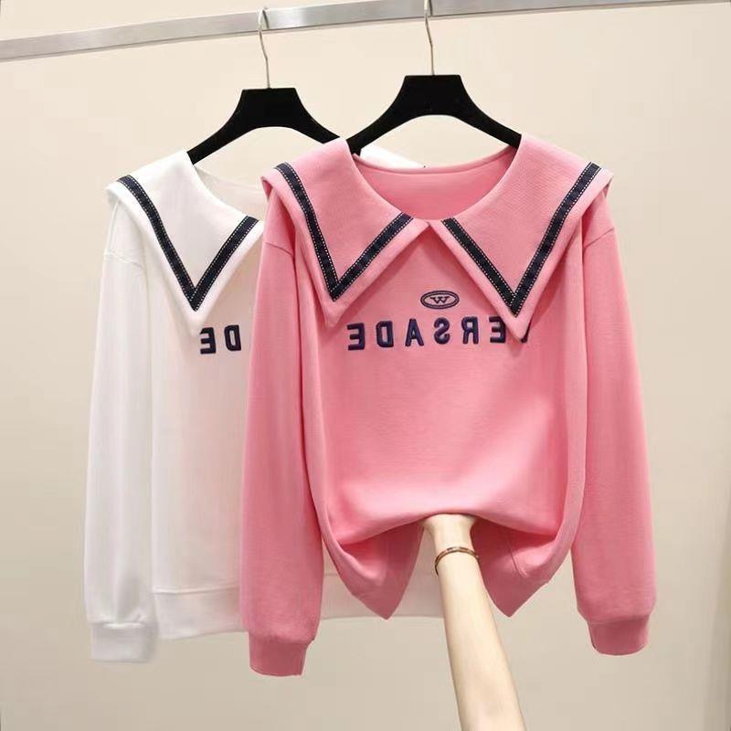 童装2024女童秋季新款百搭领立体绣花中大童宽松学生长袖上衣洋气