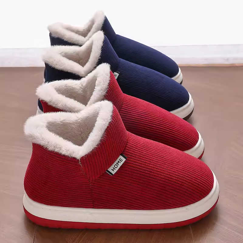 棉拖鞋女士包跟冬季厚底防滑室内家居带后跟加绒保暖老式棉鞋男款