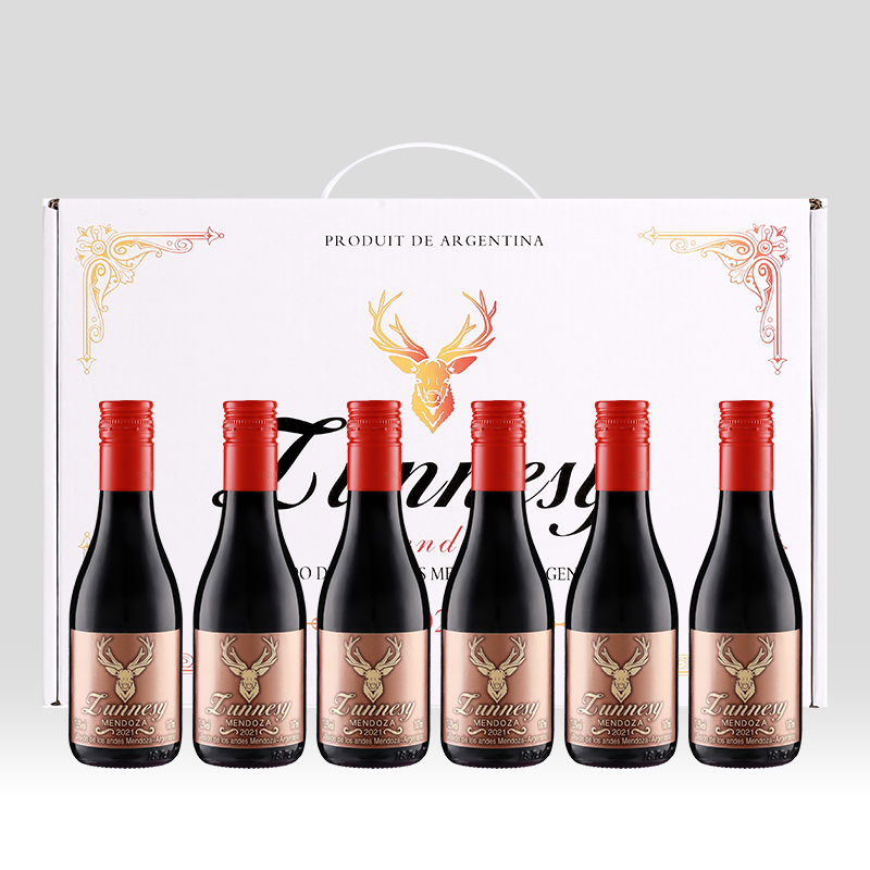 【宠粉】阿根廷进口红酒小瓶干红葡萄酒礼品盒装伴手礼187ml*6支