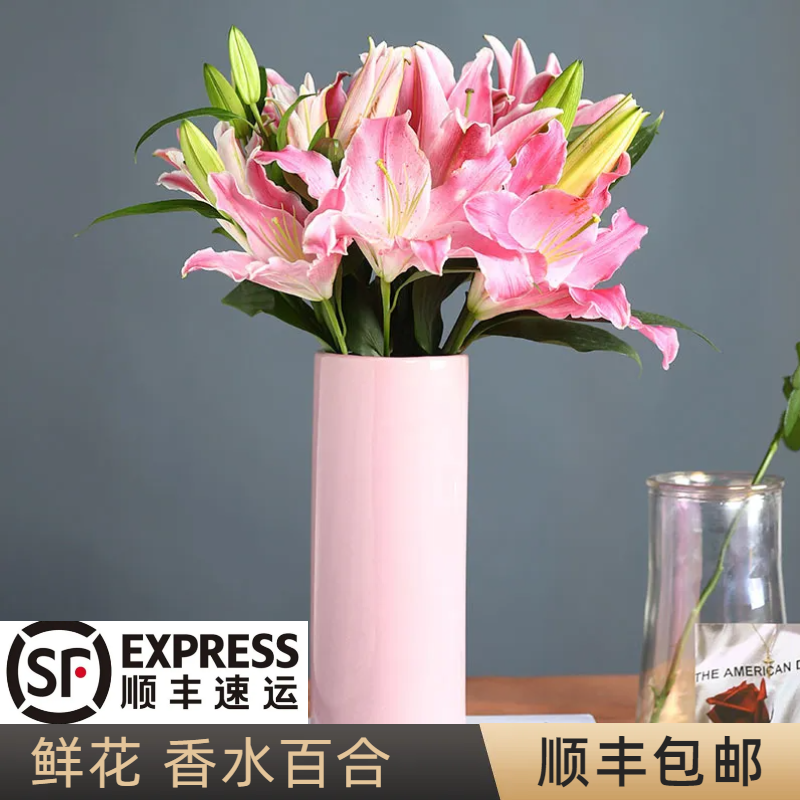 【顺丰包邮】粉色香水百合 广州画报发货