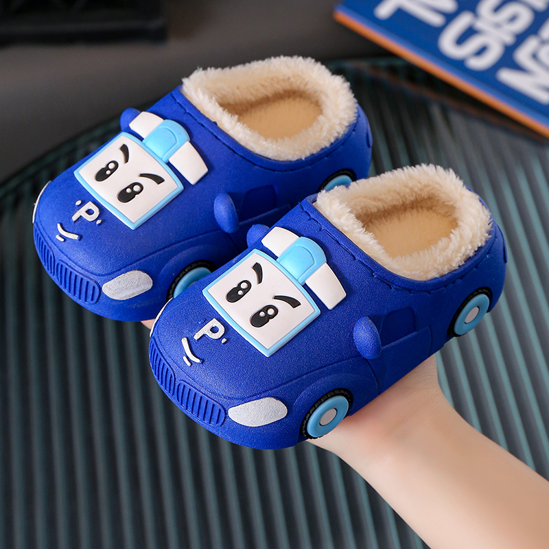 儿童棉拖鞋男女童卡通可爱防水秋冬新款加厚室内外穿居家保暖鞋