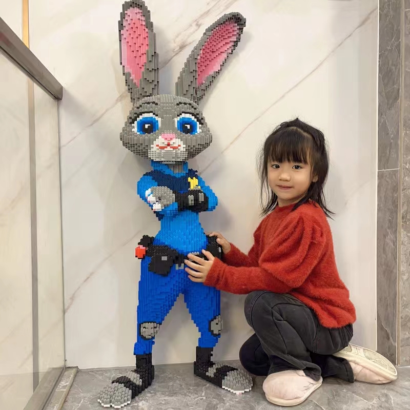 颐宇 疯狂动物城朱迪兔 积木套装立体拼插积木玩具落地摆件趣味