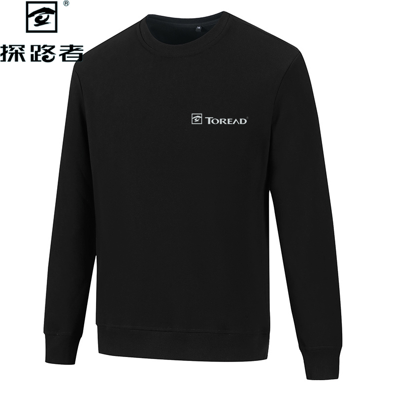 Z探路者纯棉卫衣男士长袖休闲运动打底衫2023新款冬季保暖加绒加