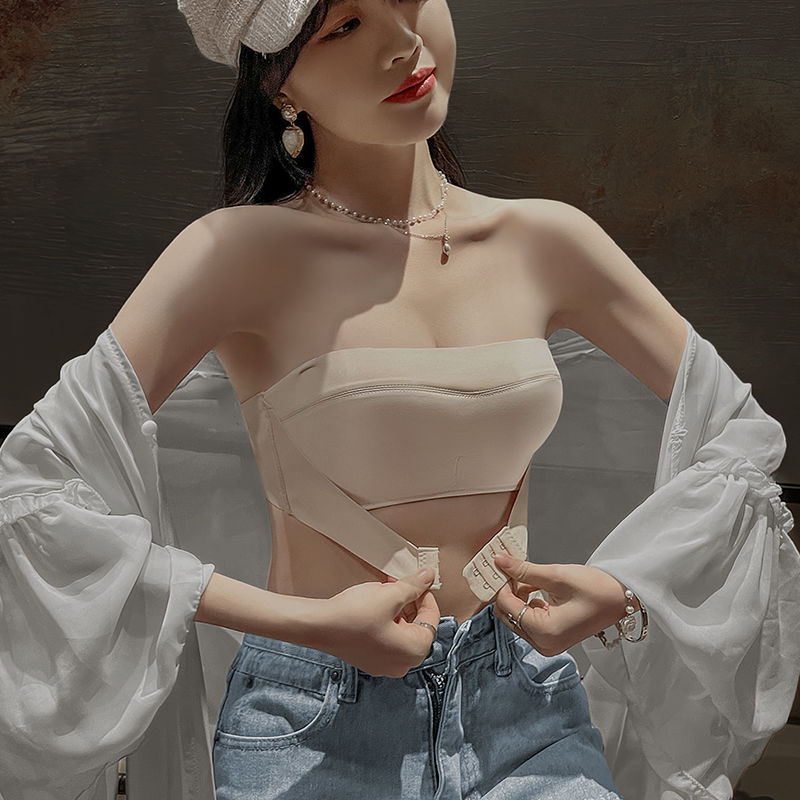 蚂蚁Q娃溯源好物前搭扣无肩带内衣女防滑小胸聚拢美背隐形文胸罩