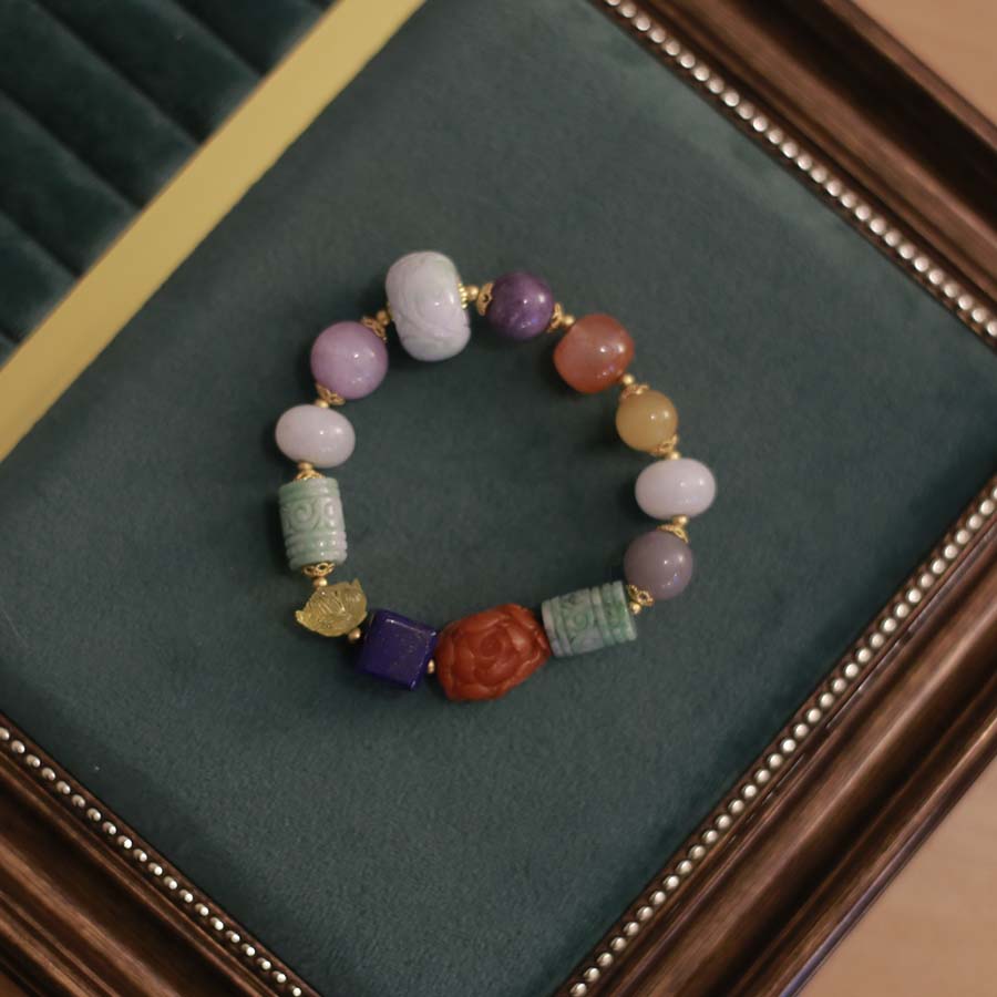 合金仿水晶手链 【弟弟家】-022408-姐姐同款-聚宝手链手工彩色
