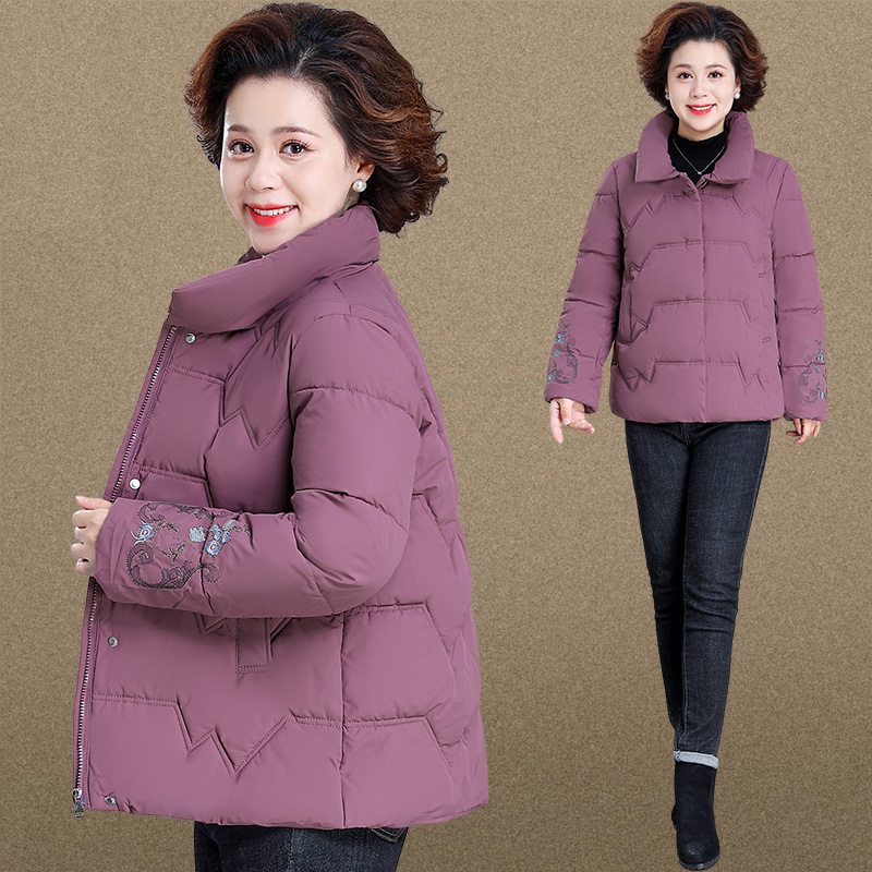 小个子妈妈冬装加厚棉服洋气新款中老年人女装棉衣秋冬季棉袄外套