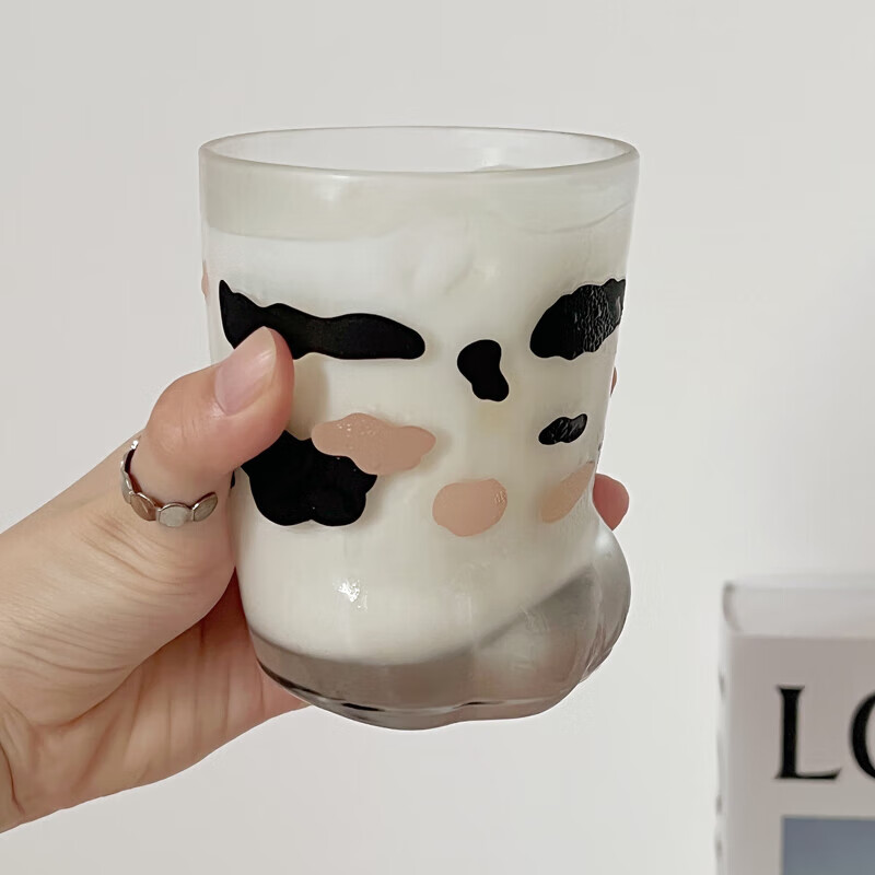ins风餐厅果汁杯气泡杯可爱猫爪水杯创意玻璃杯牛奶咖啡杯