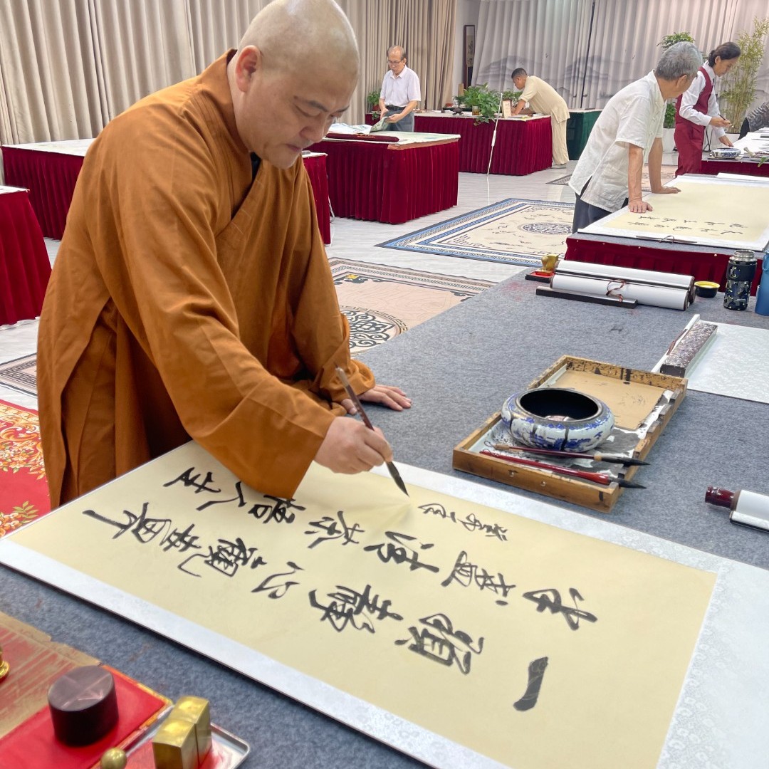 王广东书法作品/一颗静心手写字画书画艺术/古色竖幅