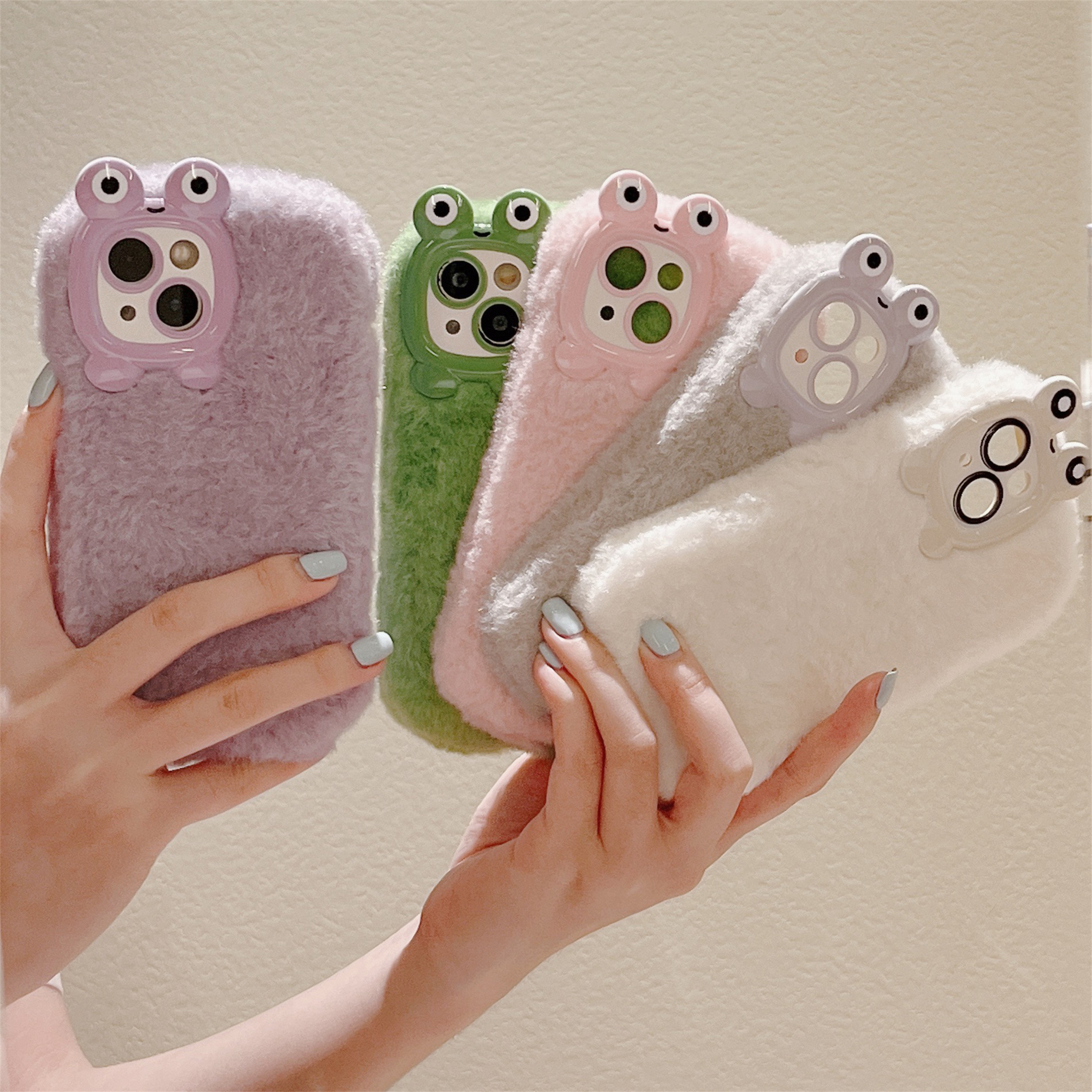 苹果iphone15/14/13promax秋冬新款毛绒12毛茸茸11可爱全包手机壳