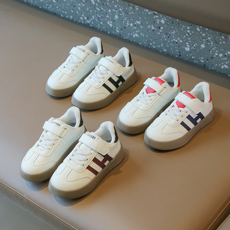 【一家童鞋铺】男女童学院休闲板鞋加绒保暖百搭童鞋聪聪豆&3322