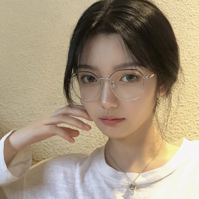 网红大框素颜眼镜女ins风近视有度数韩版潮圆脸眼镜框大脸显瘦男