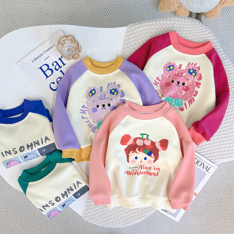 女童卫衣秋冬款2023新款洋气童装儿童衣服宝宝上衣套头卡通打底