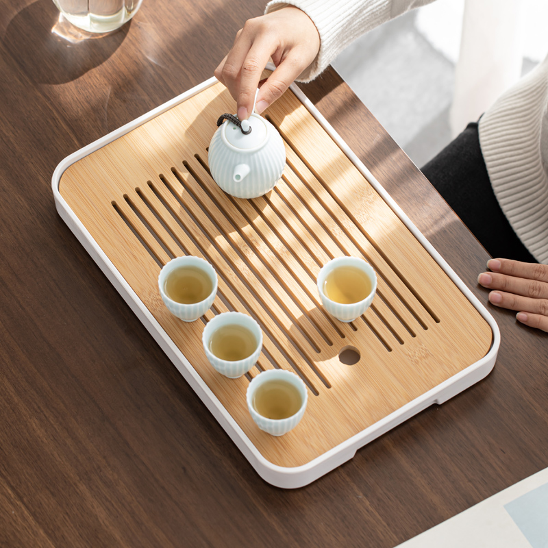2023新款茶盘家用轻奢小型沥储水式沥水功夫茶具竹茶海干泡台托盘
