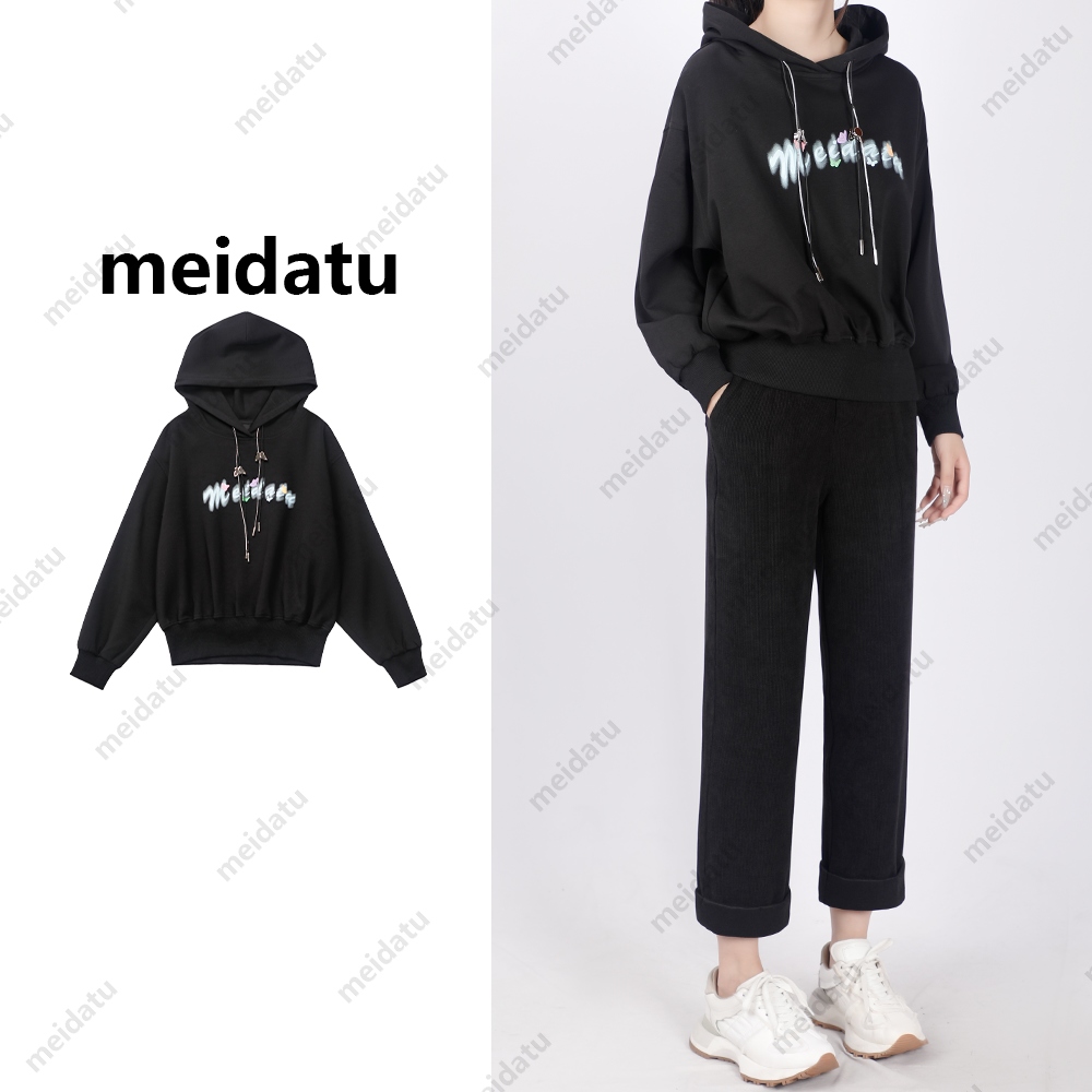 【改版款】（ad989-5）蝴蝶装饰抽绳连帽卫衣