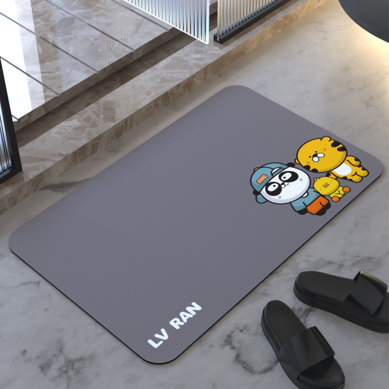 LV RAN比鲁斯联名款加厚锁边硅藻泥地垫防滑吸水速干卫生间淋浴房