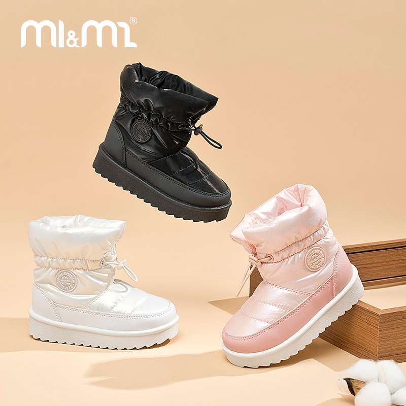 M1&M2闪粉雪地靴蓄温保暖舒适柔软时尚百搭男女童冬季厚实雪地靴