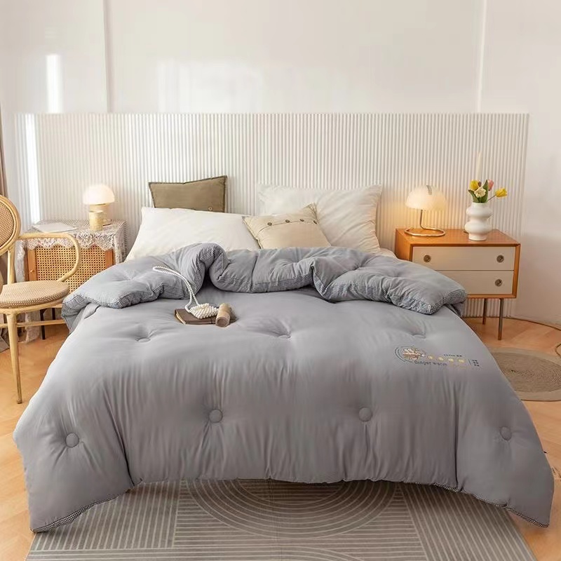 Z冬季新品加厚千鸟格生姜冬被暖绒立体被冬季单人保暖被2.0米