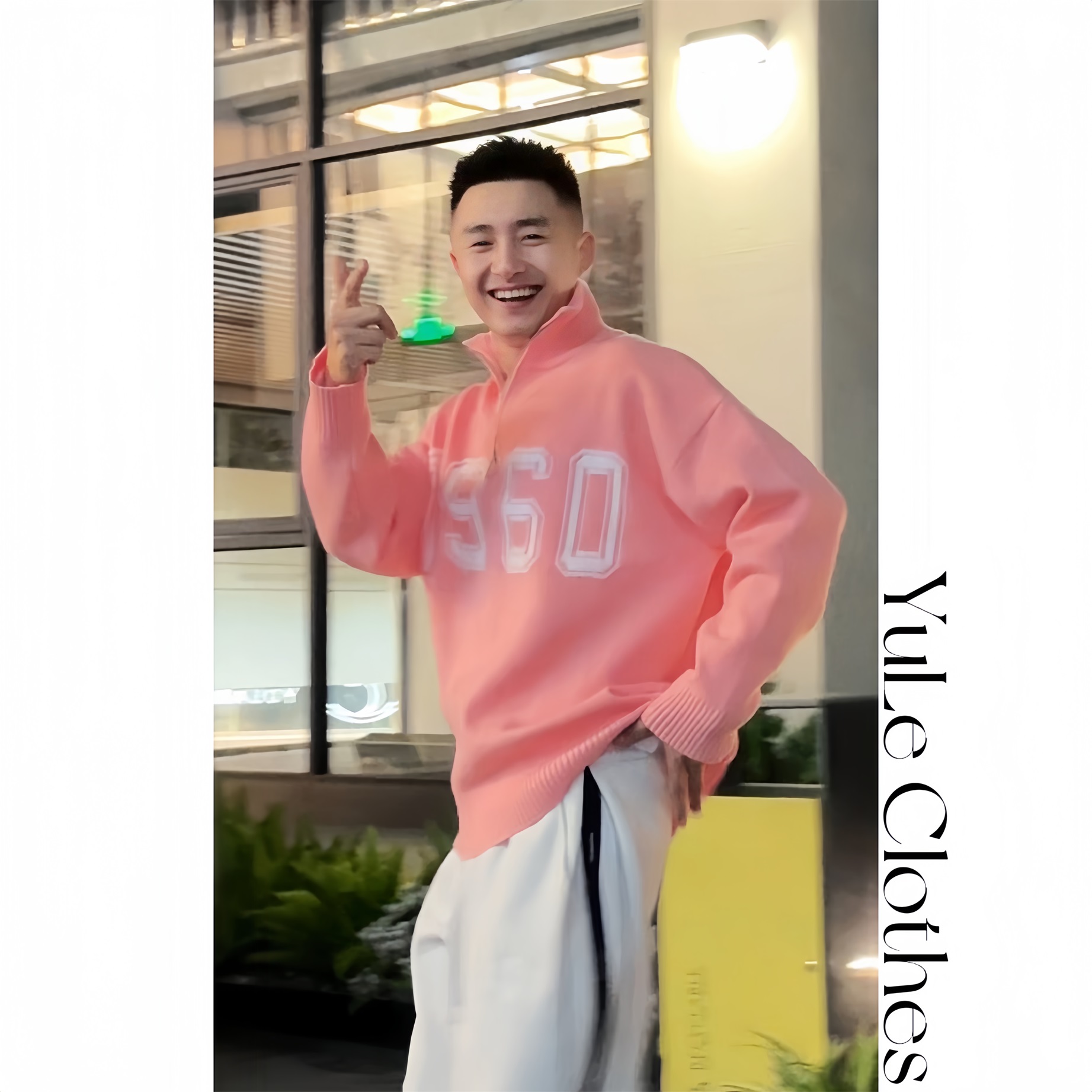 【语乐服饰】YL-35388秋冬新款长袖毛衣立领套头大拉链高弹简约休闲