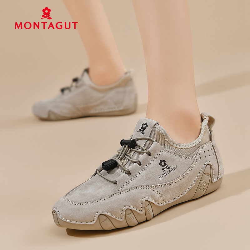 Montagut/梦特娇新款女鞋2023秋季懒人一脚蹬透气时尚百搭休闲鞋