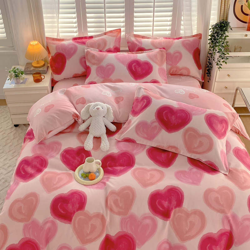 2023秋冬新款斜纹加厚磨毛床上四件套单人学生宿舍三件套印花被套