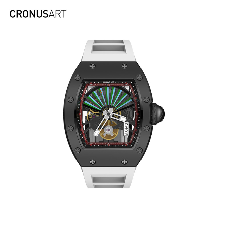 Cronus Art/Cronus Art国潮折扇时尚轻奢潮流酒桶形机械腕表碳素