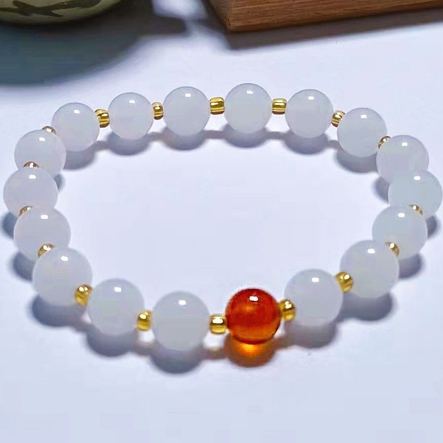 DS024鸿运当头金丝玉手链diy款式（配玛瑙）