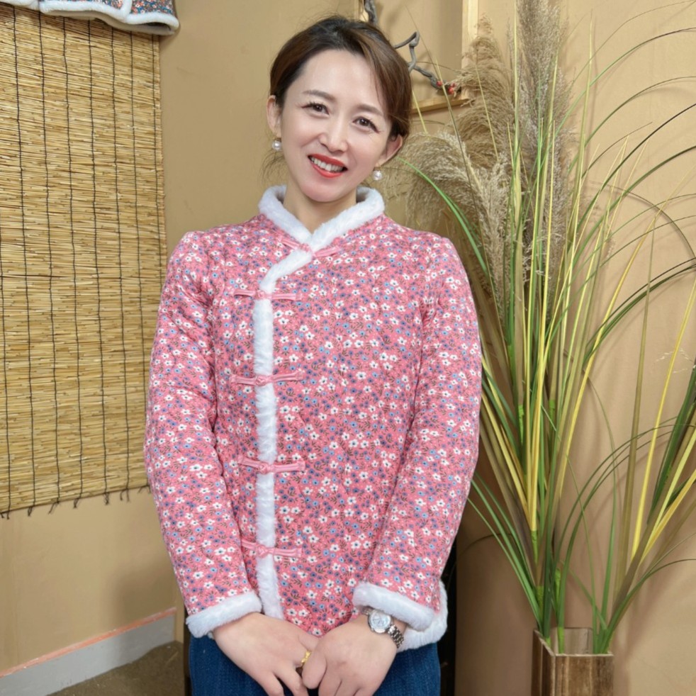 【YS】复古碎花棉袄加厚棉袄外套国风碎花棉袄网红棉服
