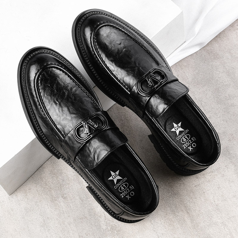 皮鞋春季休闲男皮鞋23565男士百搭透气软底潮鞋