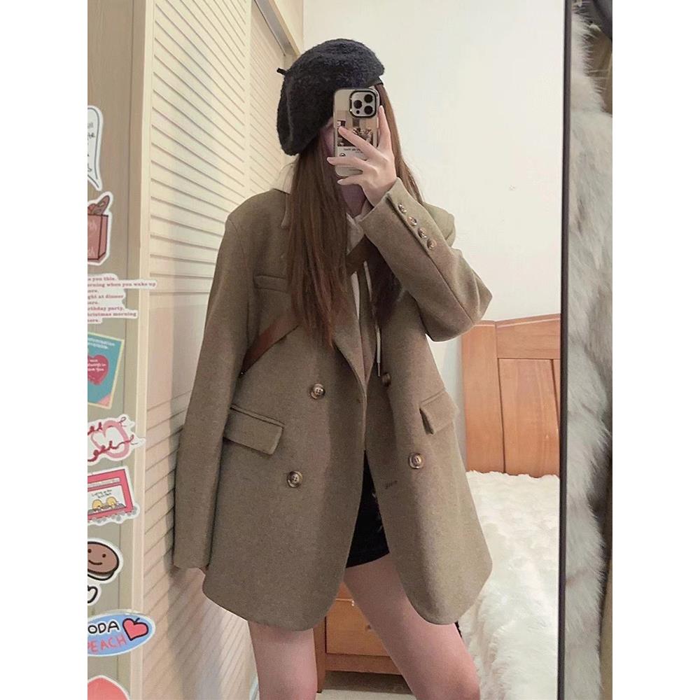 秋冬装搭配一整套女盐系轻熟高级感小个子茶系韩剧穿搭两件式套装