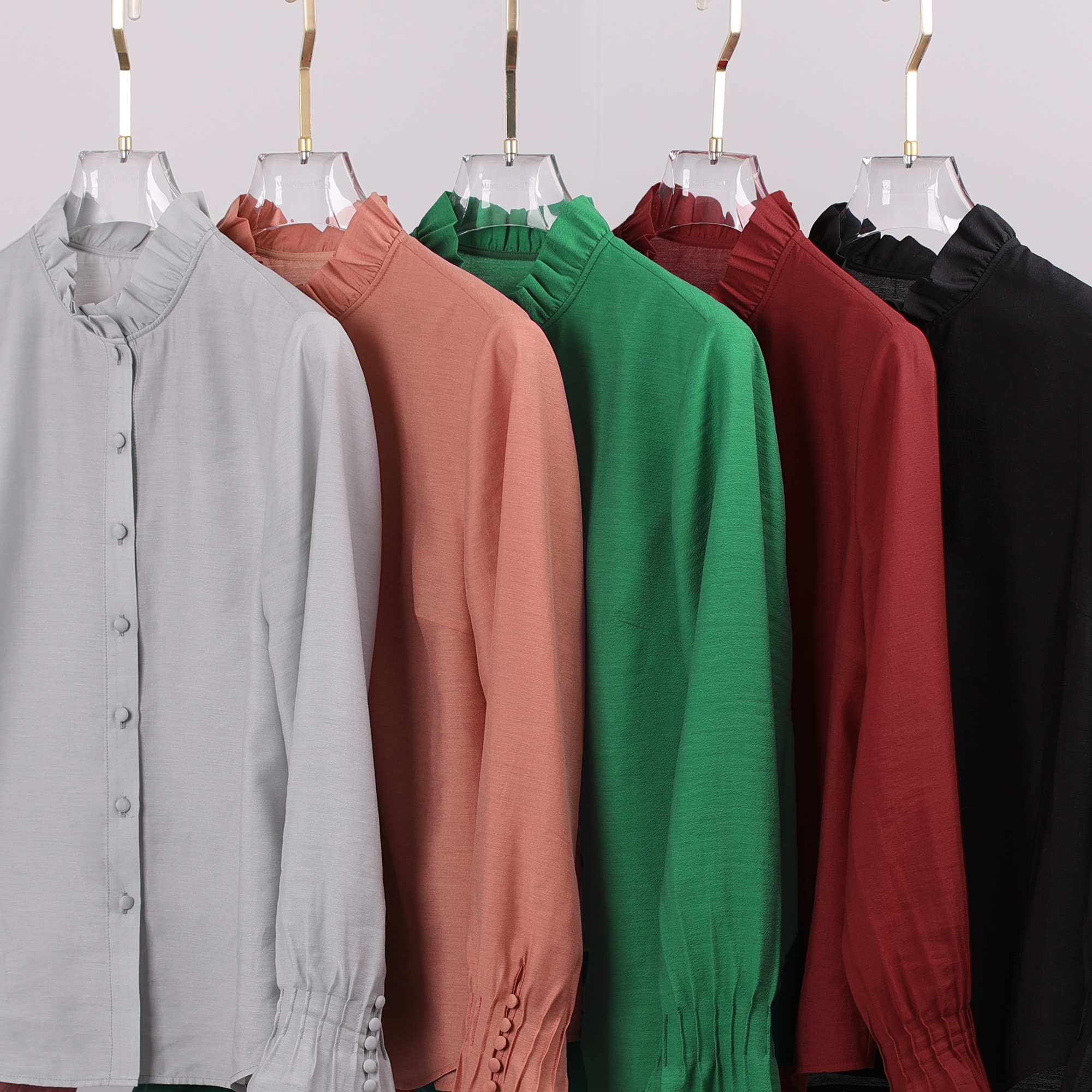 【Mandys Ferries W.】M9073轻奢纯色春夏国风百搭衬衫