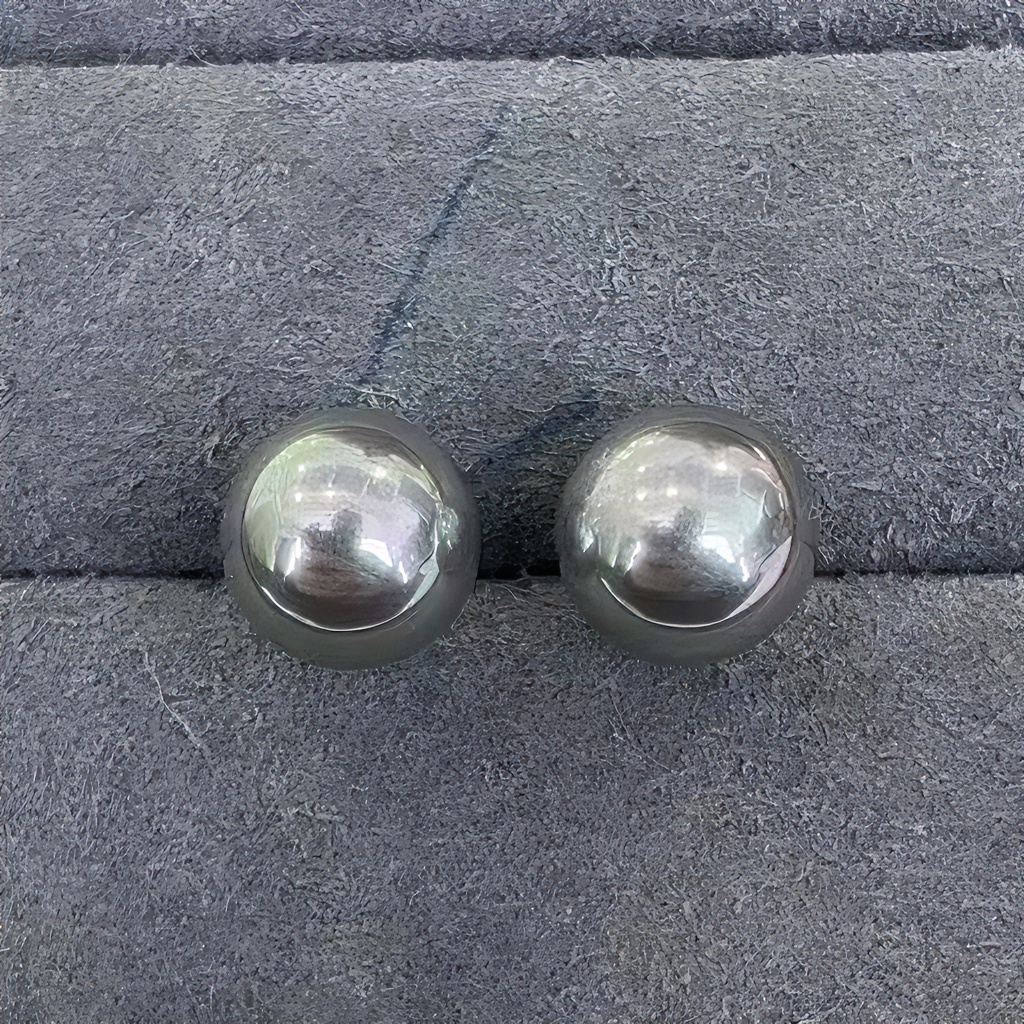 【夫妇严选】大溪地正圆强光金属光泽耳钉 卡8mm ZZ199