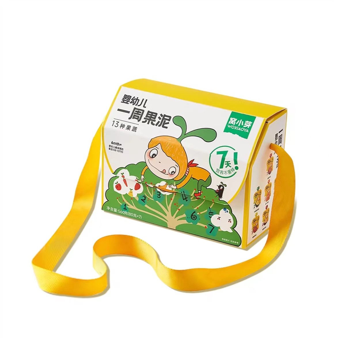 一周果泥礼盒装6-7月产【7种口味】（窝/小//芽）