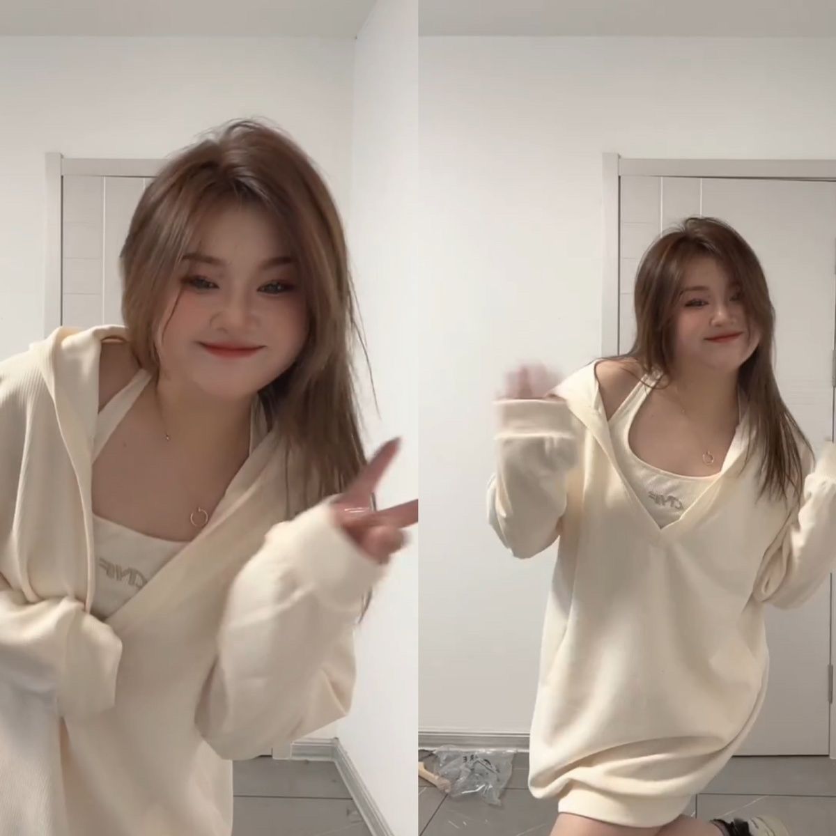 G微胖纯欲风辣妹挂脖刺绣春秋两件套复古原宿BF卫衣百搭显瘦休闲