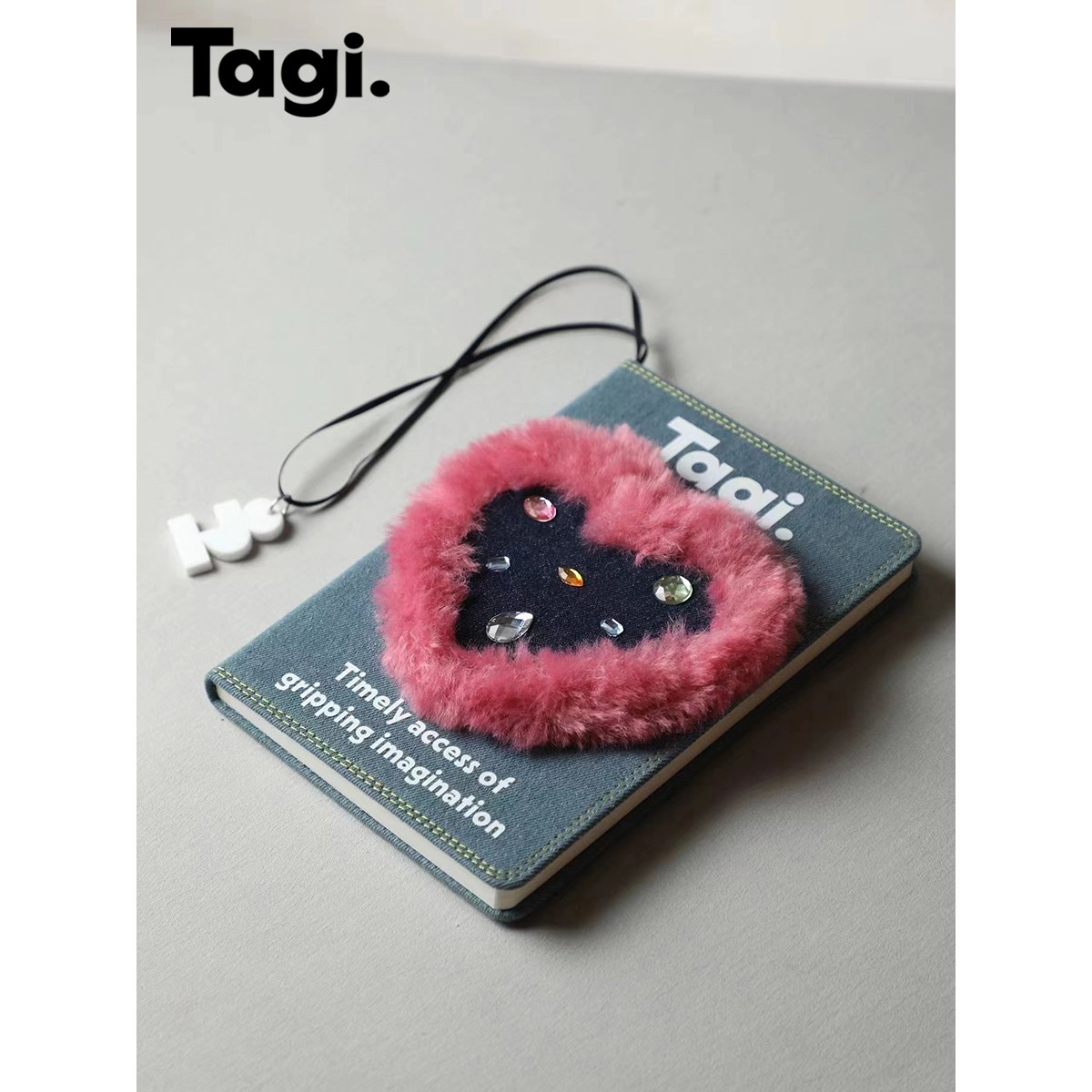 Tagi.《i》想象果冻爱心口袋牛仔笔记本手工替换活页耐磨小号内页