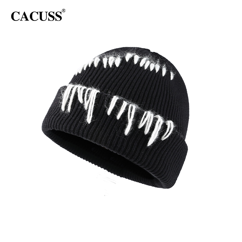 Cacuss帽子男款冬季大头围针织帽毛线帽子保暖户外冷帽防风显脸小